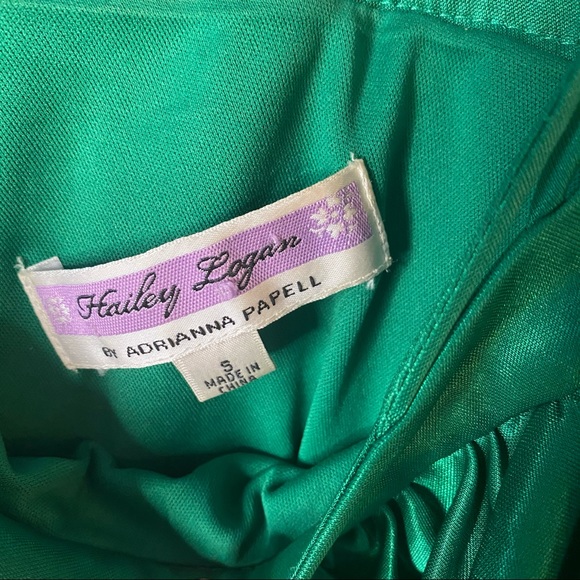 Hailey Logan by adrianna papell bright green sequin bead shoulder dress small - Picture 5 of 7